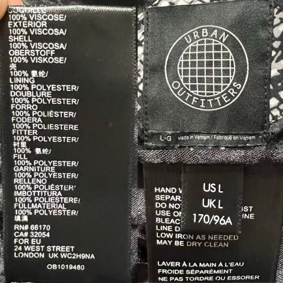 Urban Outfitters Black & White Nathan Animal Print Full Zip Jacket Size Large - Picture 12 of 12